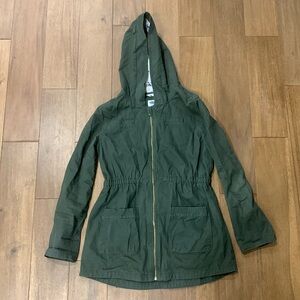 Old Navy Light weight Jacket with hood Green Size XL (14) Front Pockets